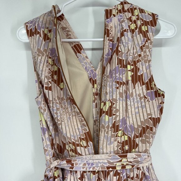 Kate Spade Dress Floral Print Exotic Bloom Burnout V Neck Sleeveless Midi - Picture 11 of 12